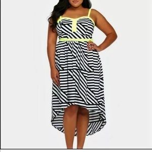 Geometric striped Torrid hi low dress
